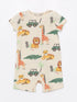 LC Waikiki Crew Neck Short Sleeve Printed Baby Boy Rompers 2 Pack
